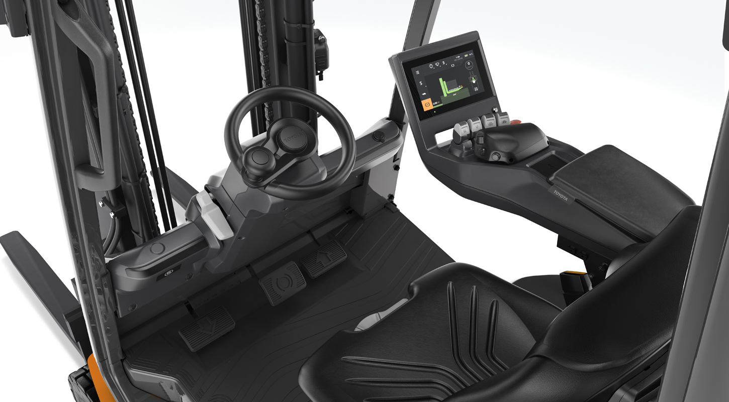 Ηλεκτρικό περονοφόρο ανυψωτικό Toyota Traigo48 με ευρύχωρη καμπίνα χειριστή