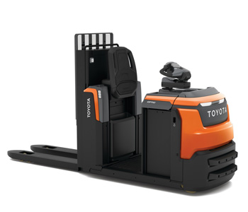 Μηχάνημα συλλογής παραγγελιών χαμηλού επιπέδου Toyota OSE120 με αναμμένα φώτα