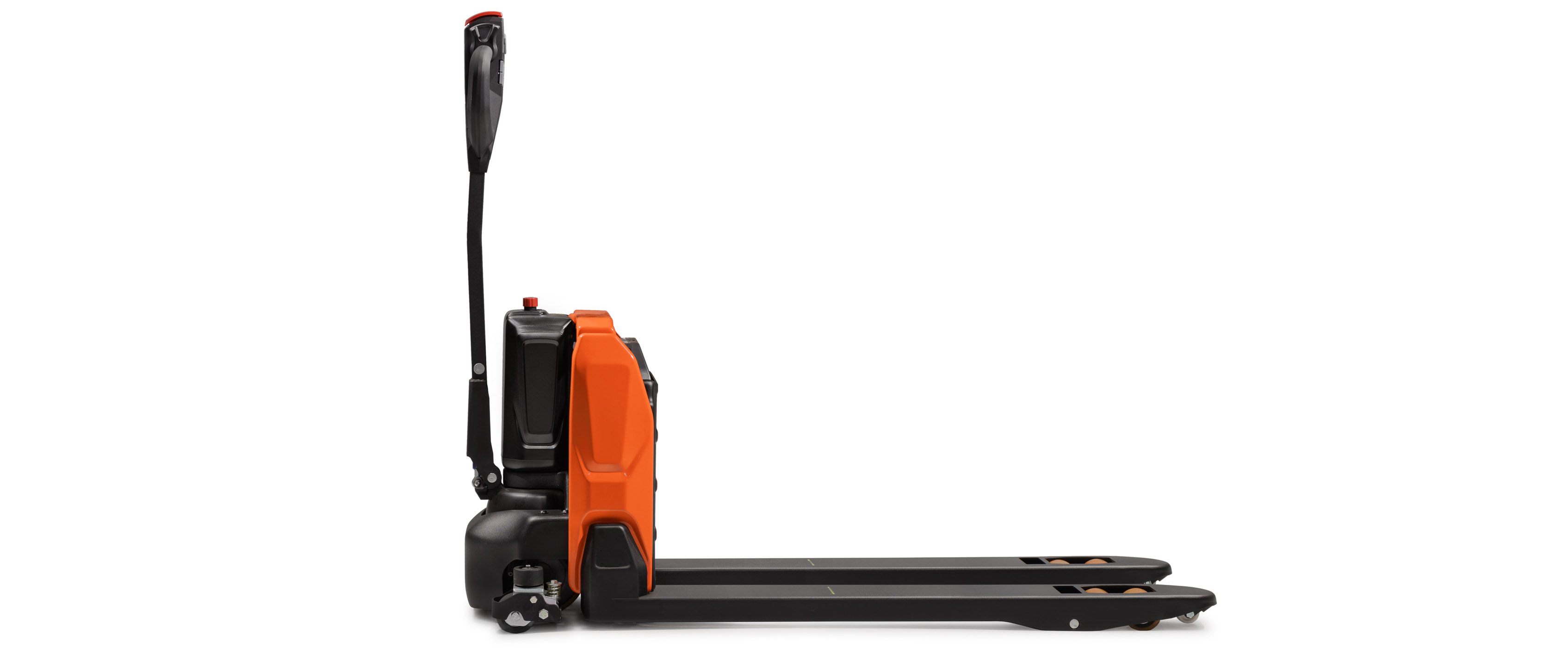 Ηλεκτροκίνητο παλετοφόρο ελαφριάς χρήσης BT Tyro LHE150 από πλάγια όψη.